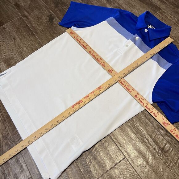 FootJoy Golf Polo Mens XL Blue White Colorblock Short Sleeve Performance Logo - Picture 8 of 8